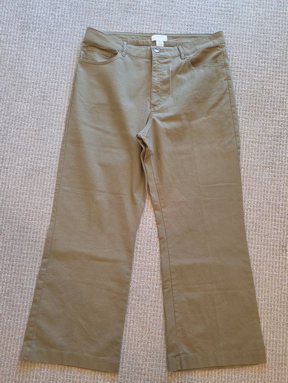 H&M Women's Olive/Tan Straight-Leg Chinos